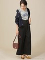 【WEB限定】細ストラップルーズサロペット/ブラック