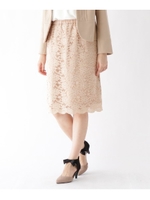 【WEB限定サイズ(LL)あり】ストレッチレースタイトスカート/ベージュ(052)