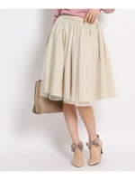 【WEB限定サイズ(S・LL)あり】【リバーシブル】2WAYチュールスカート/ナチュラル(050)