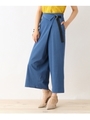 【WEB限定プライス】【WEB限定サイズ(LL)あり】ラップ風デニムタッチパンツ/ライトブルー(091)