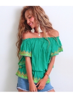 【anap mimpi】刺繍バタフライトップス/グリーン(012)