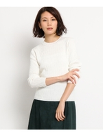 【ＷＥＢ限定】【洗える】リブ切り替えニットプルオーバー/ホワイト(002)