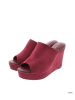 【ストレスフリー】スエードウェッジサンダル/WINE