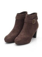 【ストレスフリー】ベルトサイドゴアレインショートブーツ/DARK BROWN