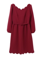 【ワンピース】スカラップワンピース/ローズピンク