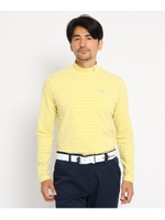 【吸湿発熱】 ボーダーハイネック メンズ/レモンイエロー(031)
