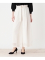 【洗える・WEB限定サイズあり】ベルト付きワイドパンツ/ホワイト系(102)