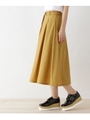 【洗える】コットンミディ丈スカート/マスタード(033)