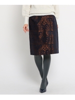 【洗える】ゴブランジャカードスカート/ネイビー(493)