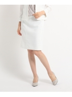 【洗える】サイドステッチストレッチスカート/ホワイト(001)