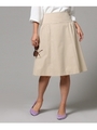 【洗える】サイドレースアップツイルスカート/ライトベージュ(051)