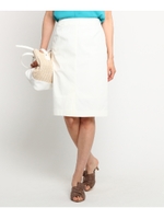 【洗える】スリットタイトスカート/ホワイト(001)