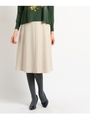 【洗える】センタータックセミフレアスカート/ベージュ(052)
