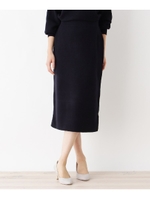 【洗える】バックスリットニットタイトスカート/ネイビー(093)