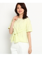 【洗える】フロントリボンブラウス/レモンイエロー(331)