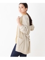 【洗える】ベルト付きウール混カーディガン/ライトベージュ(051)
