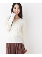 【洗える】ホールガーメント（R）リブニット/ホワイト(002)