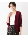 【洗える】ボレロニットカーディガン/ボルドー(064)