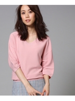 【洗える】レーヨンストレッチニット/ベビーピンク(071)