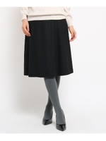 【洗える】圧縮ウールフレアスカート/ブラック(019)