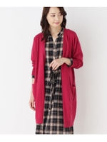 【洗濯機OK】もちニット♪ロングカーディガン/ラズベリーピンク(073)