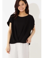 ★セットアップ対応★◆ダブルサテンブラウス/ブラック(010)