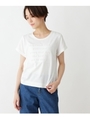 ◆【洗える】エンボスロゴTシャツ/ホワイト系(002)