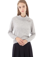 ◆ウールカシミアオフタートルニット/グレー(020)