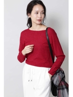 ◆セミウーレンボートネックニット/レッド(100)