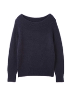 ◆大きいサイズ◆オフタートルニット/ネイビー(120)