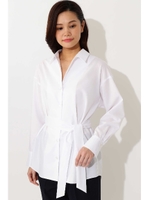 ◆大きいサイズ◆テンセル混ポプリンブラウス/ホワイト(030)