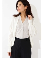 ◆大きいサイズ◆モダールコットンカーデ/ホワイト(030)