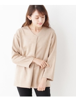 まろやかスエードプルオーバー/ライトベージュ(051)