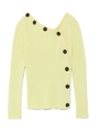 アシメボタンニットプルオーバー/YEL