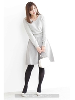 アンゴラフレアーワンピース/トップグレー1(021)