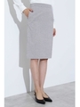 ウォッシャブルストレッチウールスカート/ライトグレー(020)
