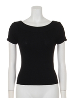 オフカラー前後2wayフレンチスリーブニットプルオーバー/オフホワイト