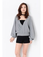 カシュクールニットTOP/BLACK