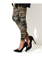 カモフラ柄レギンス/カーキ(014)