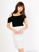 カラーミニスカート/オフホワイト