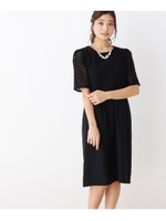 キャサリンレースドッキングドレス/ブラック(119)