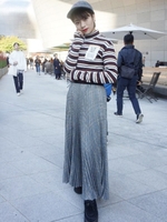 グレンチェックスカート/グレー