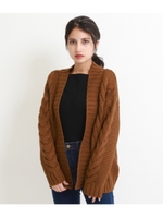 ケーブルニットカーディガン/キャメル(017)