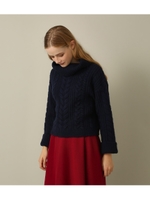 ケーブルニットハイネックTOP/L/PNK1