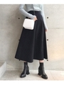コーデュロイAラインフレアロングスカート/ネイビー(093)