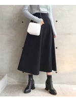 コーデュロイAラインフレアロングスカート/ネイビー(093)