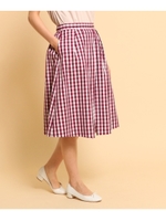 コットンギンガムフレアスカート/パープルチェック(283)