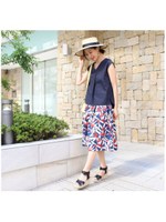 コットンノースリーブトップス/ネイビー