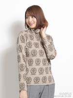 コットンモダール天竺 エンブレムプリントタートル/ベージュ