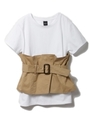 コルセット付きTシャツ/ホワイト